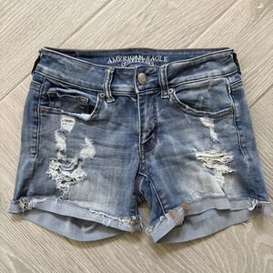 American Eagle Outfitters Women's Blue Denim Shorts Midi Size 2